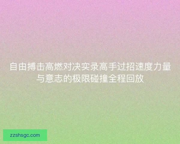 自由搏击高燃对决实录高手过招速度力量与意志的极限碰撞全程回放